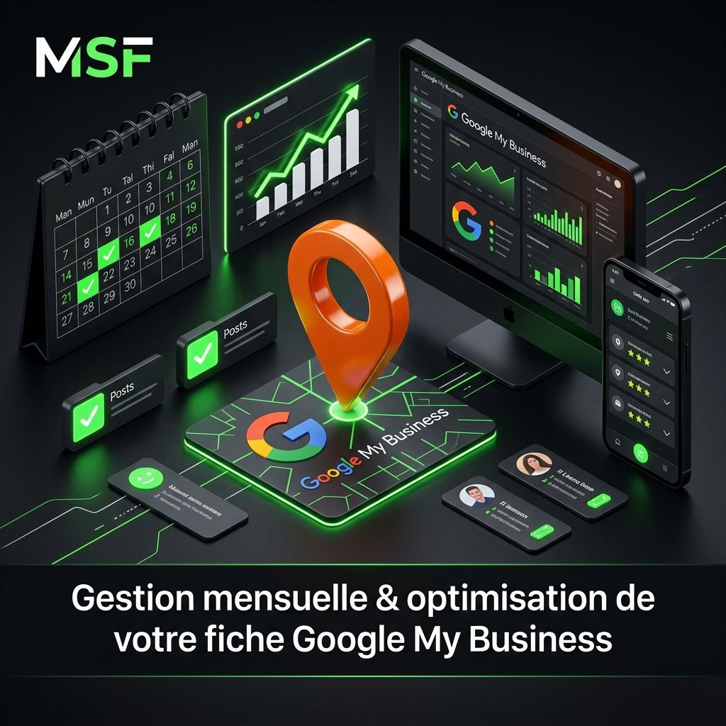 Gestion mensuelle & Optimisation de fiche établissement Google My Business
