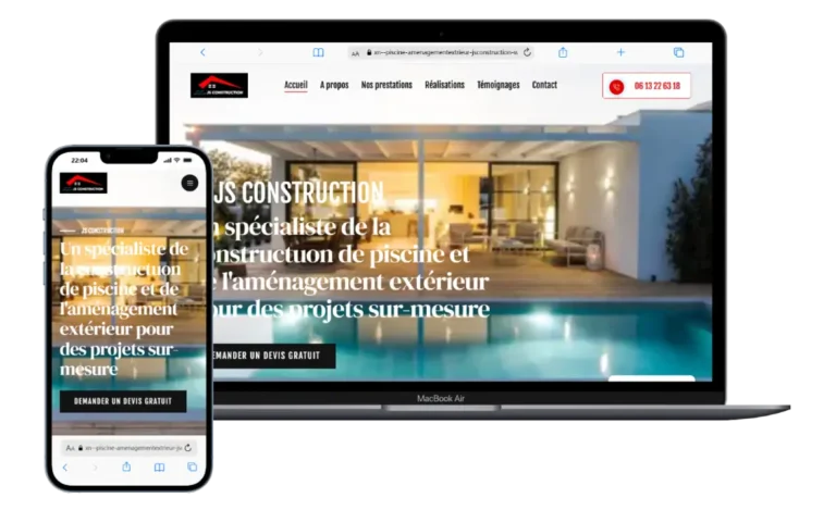 Aperçu de la réalisation JS Construction