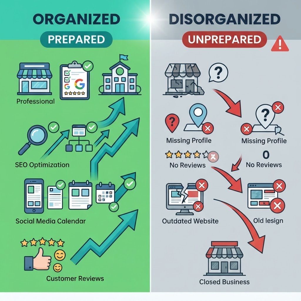 Infographie comparant PME préparées et non préparées pour septembre 2026