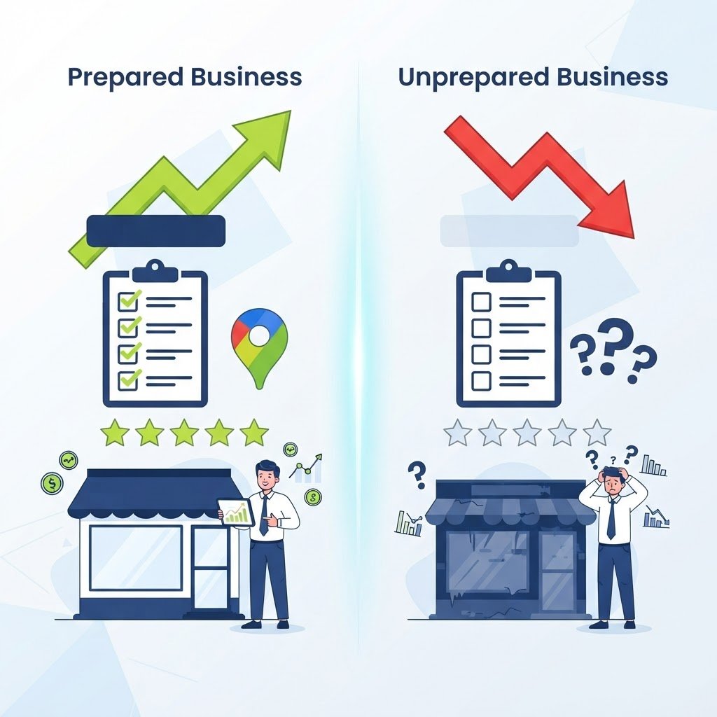 Comparaison infographie PME preparees vs non preparees en strategie digitale rentree 2026
