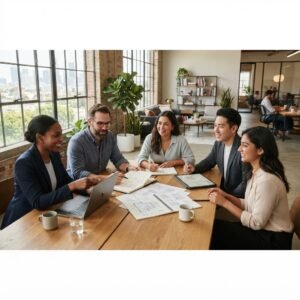 Équipe PME préparant sa stratégie avant septembre