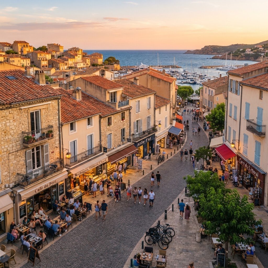 Quartier de commerce local français dynamique à la rentrée 2026