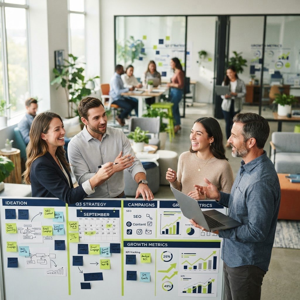 Planification stratégie digitale PME avant rentrée septembre avec métriques et croissance