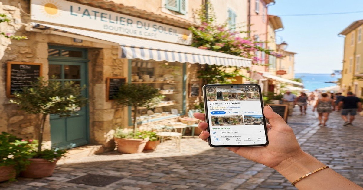Vitrine PME visible sur Google Business Profile avec avis clients en ete