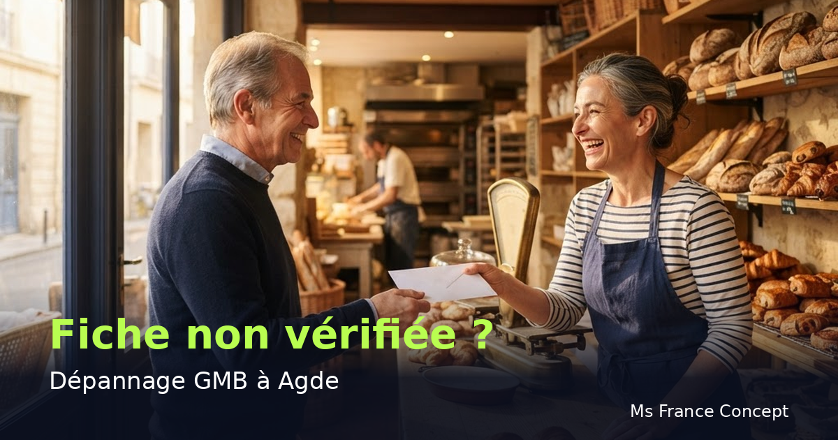 Dépannage Google My Business à Agde : Fiche non vérifiée — Ms France Concept
