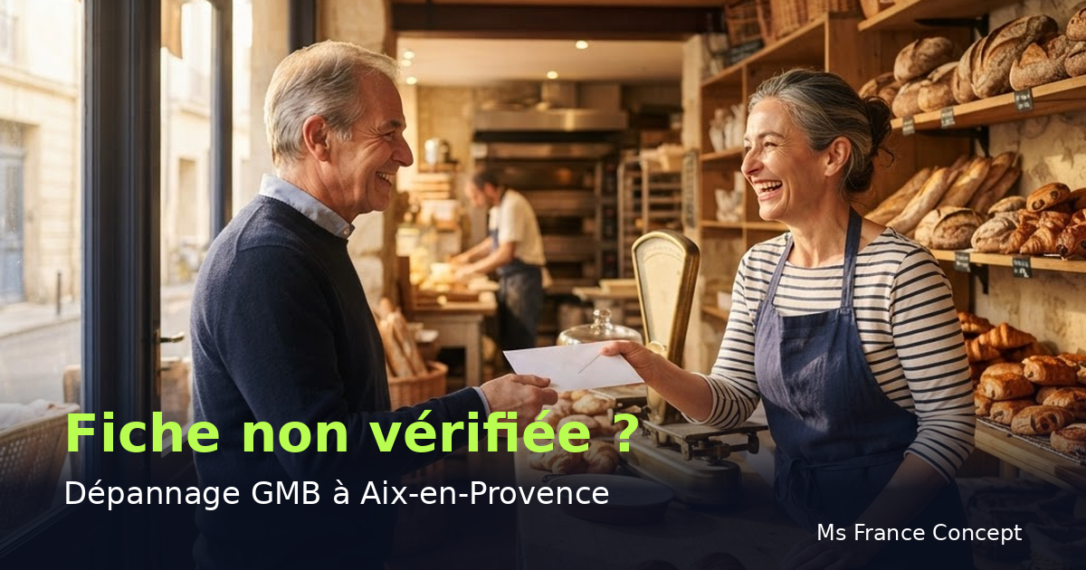 Dépannage Google My Business à Aix-en-Provence : Fiche non vérifiée — Ms France Concept