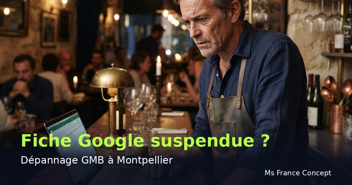 Dépannage Google My Business à Montpellier : Fiche suspendue — Ms France Concept