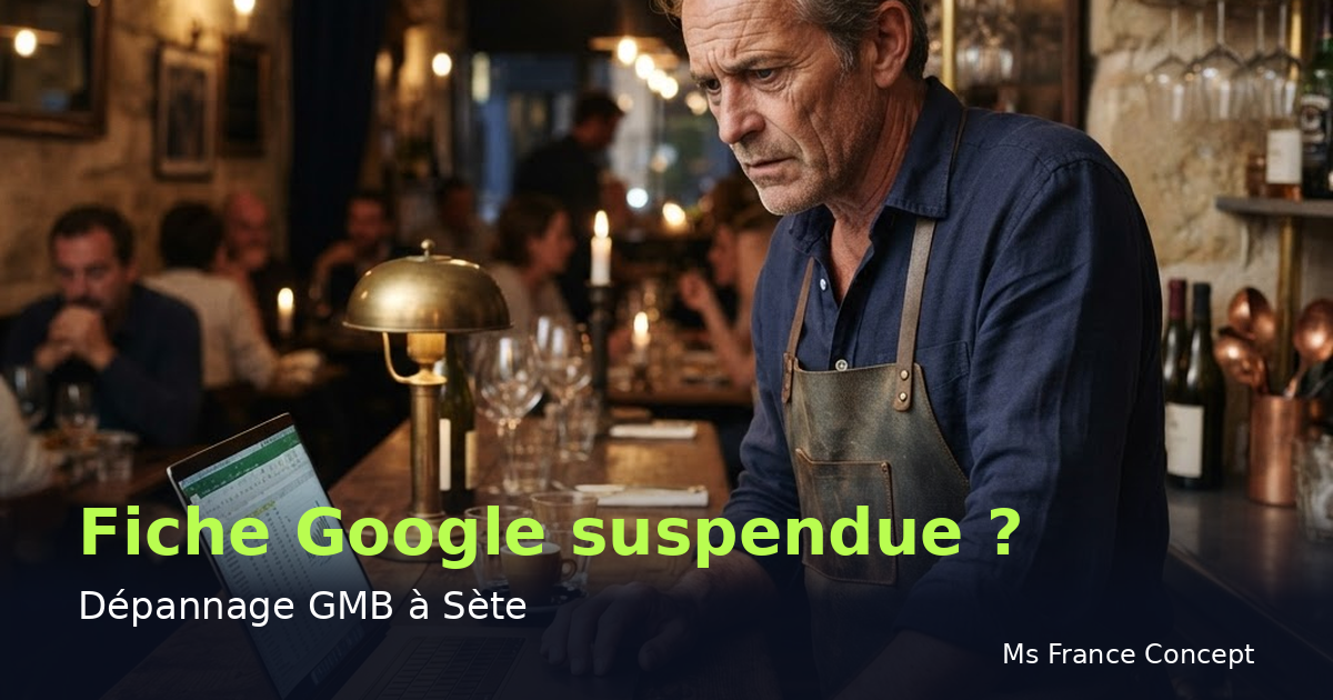 Dépannage Google My Business à Sète : Fiche suspendue — Ms France Concept