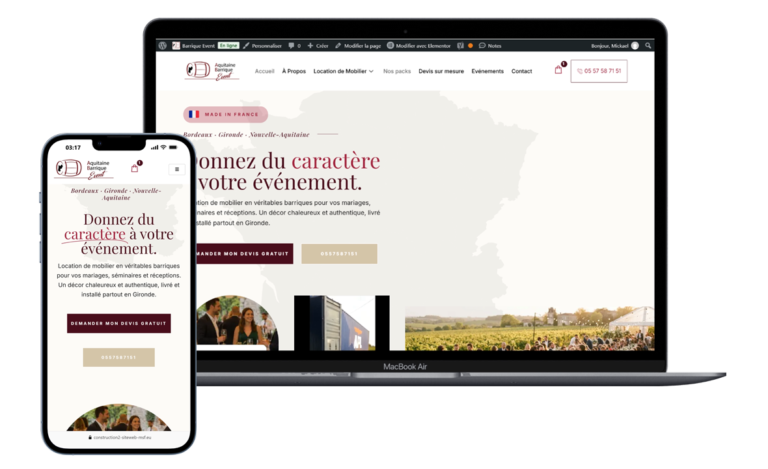 Aperçu de la réalisation Barrique Event